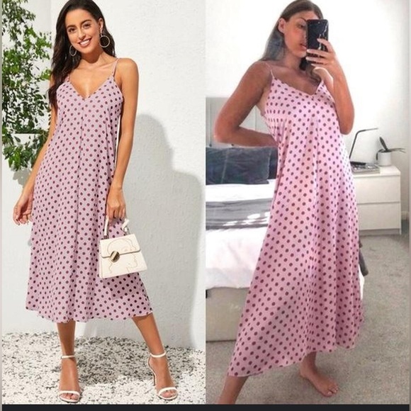 Zara Pink Polka Dots Dress Size XS - Picture 1 of 11